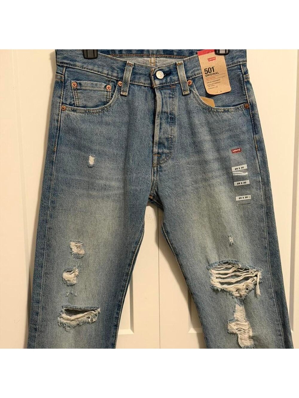 Levi's 501 Original Straight Leg Distressed Jeans,Size 29x30